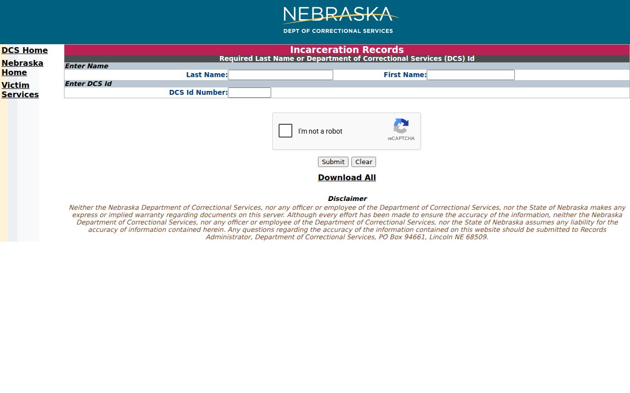 Nebraska state incarceration search used after a Logan County arrest leads to state custody