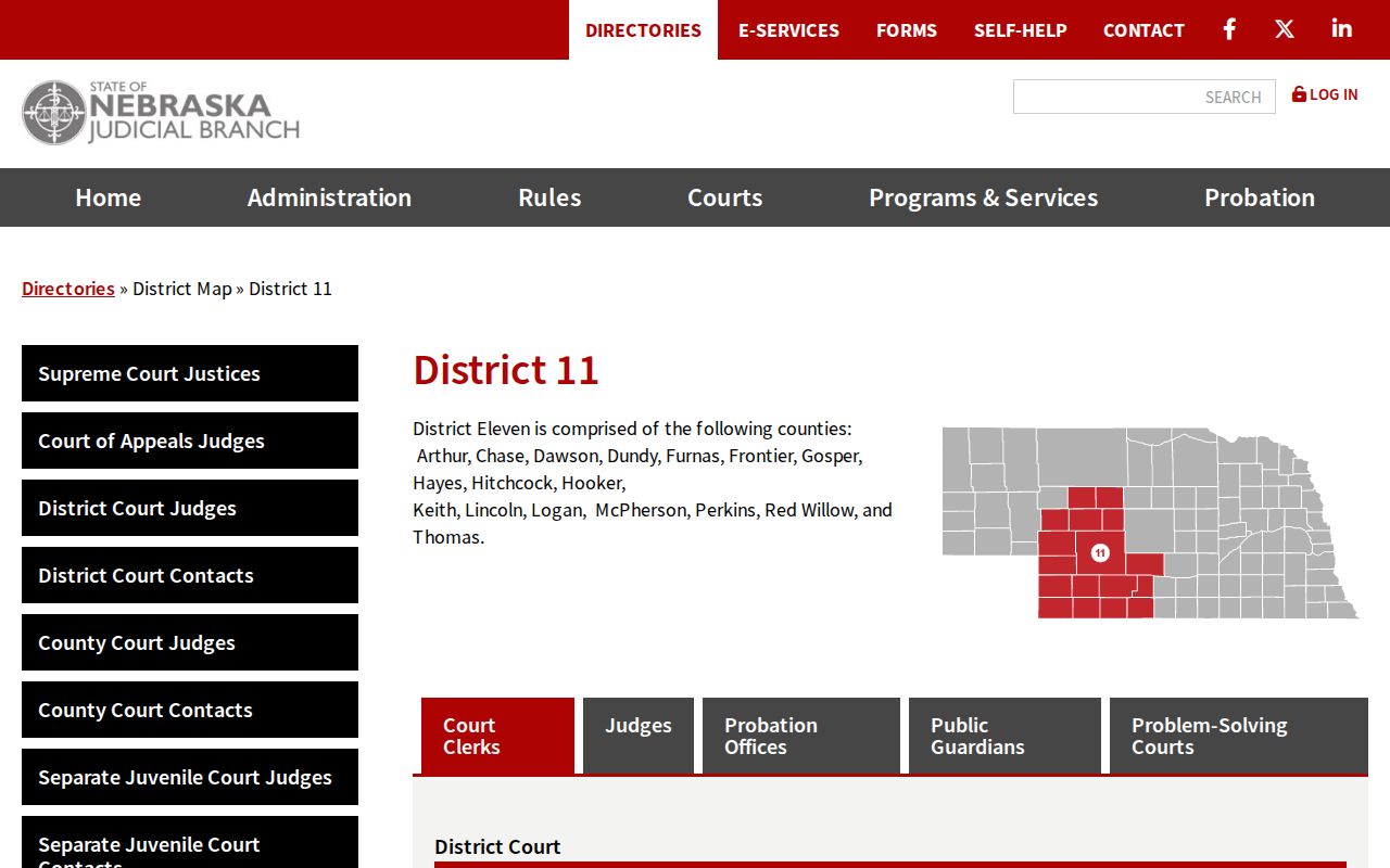 Logan County criminal court records in the Nebraska District 11 directory