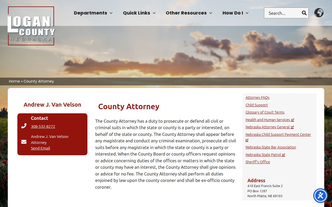Logan County Attorney office and contact page