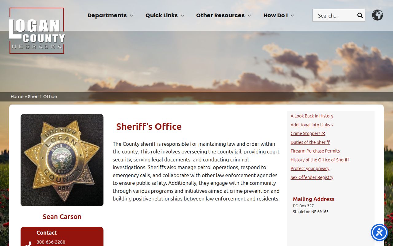 Official Logan County Sheriff office records page